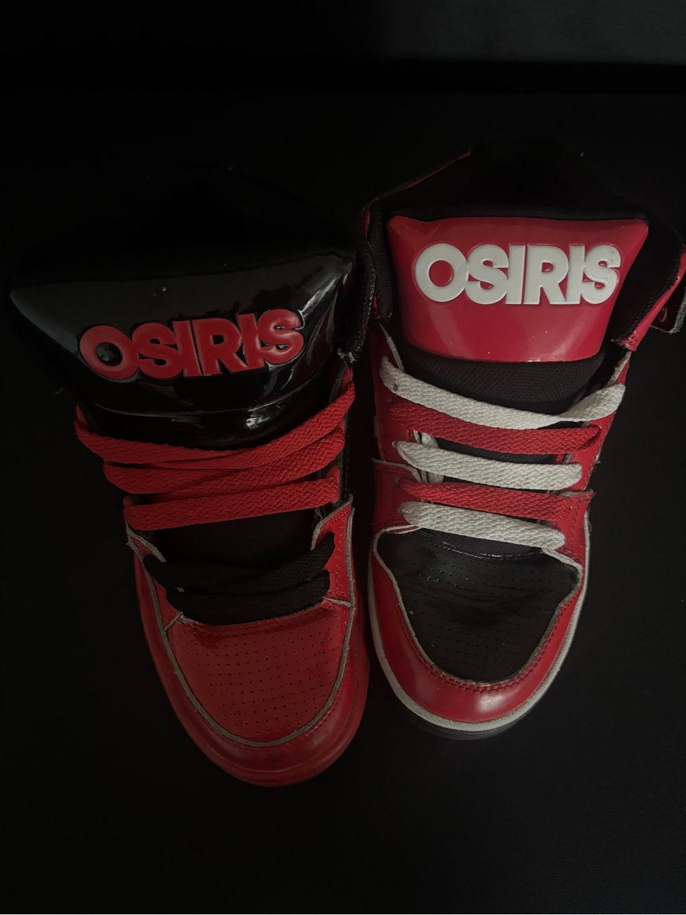 Osiris NYC 83 Color Block High Top Sneakers Red & Black